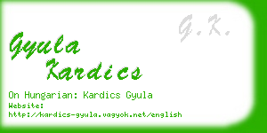 gyula kardics business card